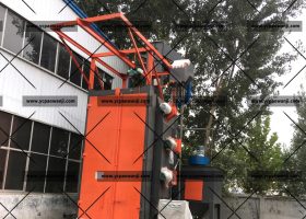 鹽城：Q37100吊鉤式拋丸機(jī)清理大型工件，重型工件效果